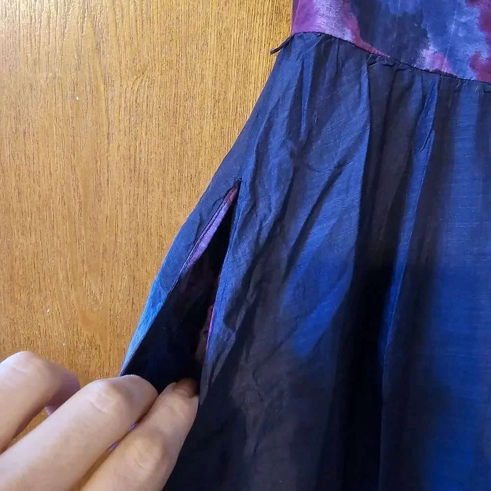 Lela Rose Purple Watercolor Satin Dress - Picture 5 of 6